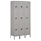 Salsbury Industries Wardrobe Locker, 45" W, 15" D, 78" H, (3) Wide, (9) Openings, Gray 53365GY-U - alternate 1
